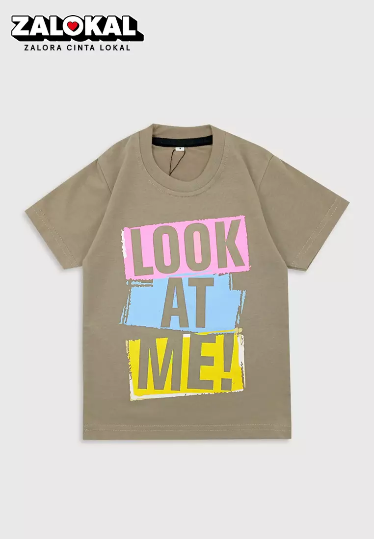 Wakakids Kaos Atasan Baju Anak Laki Laki Usia 1 Tahun Hingga 4 Tahun Motif Look At Me 3983 Coklat