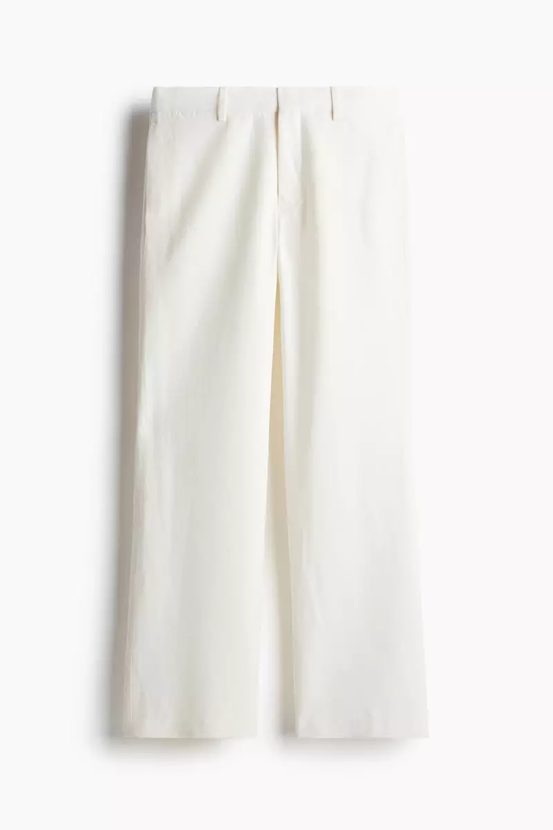 Regular Fit Flared linen-blend trousers