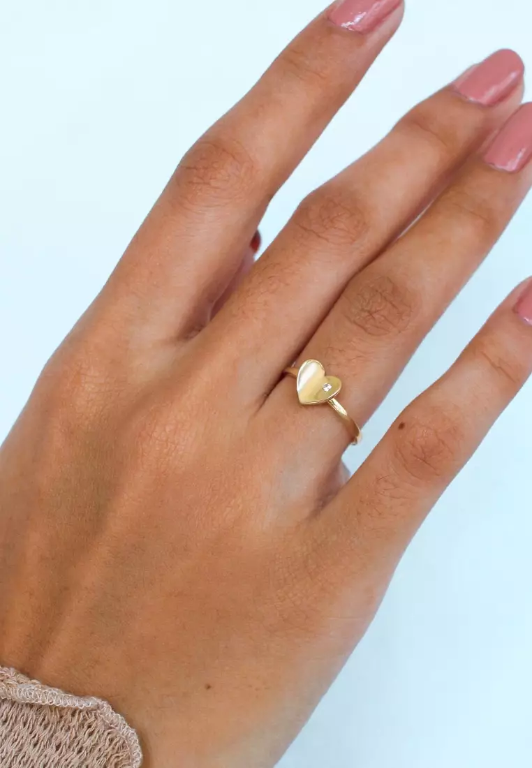 Concave Heart Ring 18k Gold