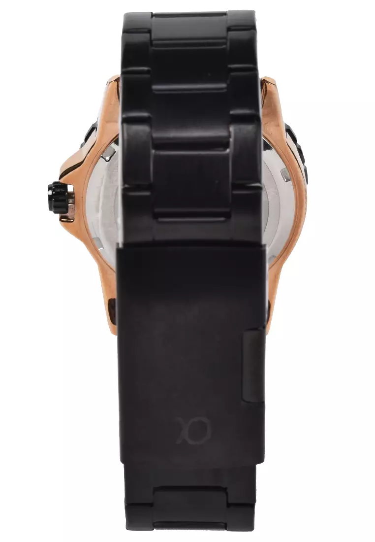 Alfa - Chronograph Watch - Rosegold - Black Stainless Steel Bracelet - 33018L