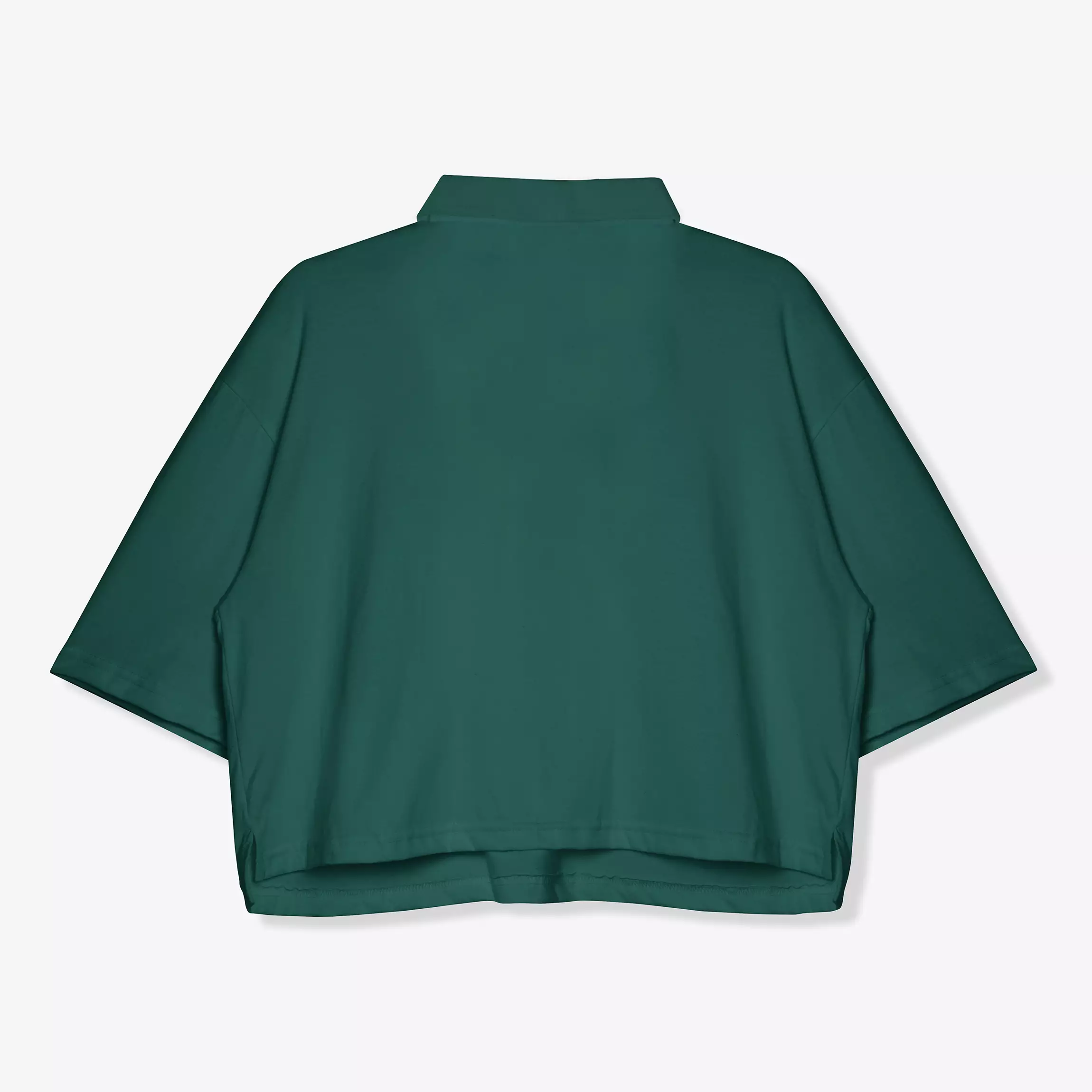 OOTDSUPPLY Oversize Polo Crop Shirt Discord Black & Dark Armyl Polo Crop Pria dan Wanita OVZ-CPS008