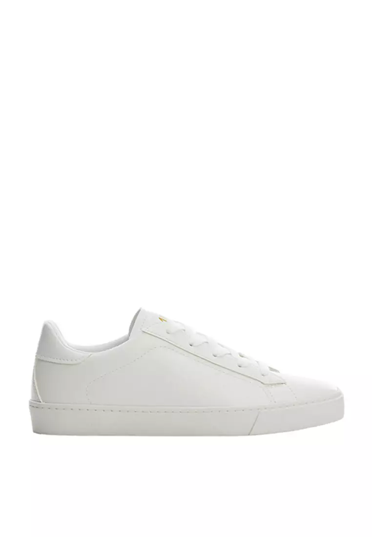 White leather lace hot sale up sneakers