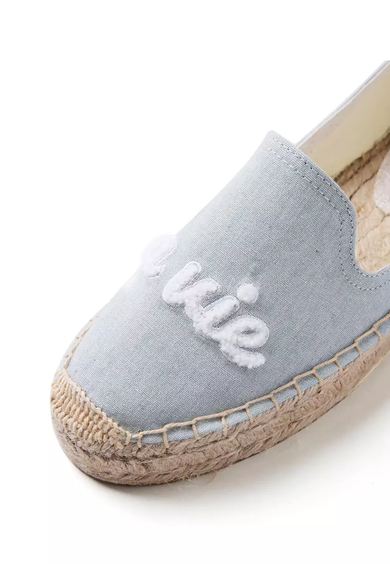 Platform Embroidery Canvas Espadrilles HB88