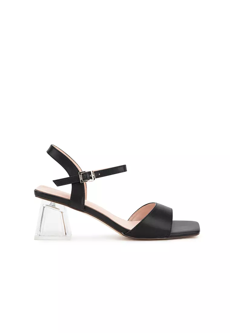 CHUNKY TRANSLUCENT HEEL SANDAL