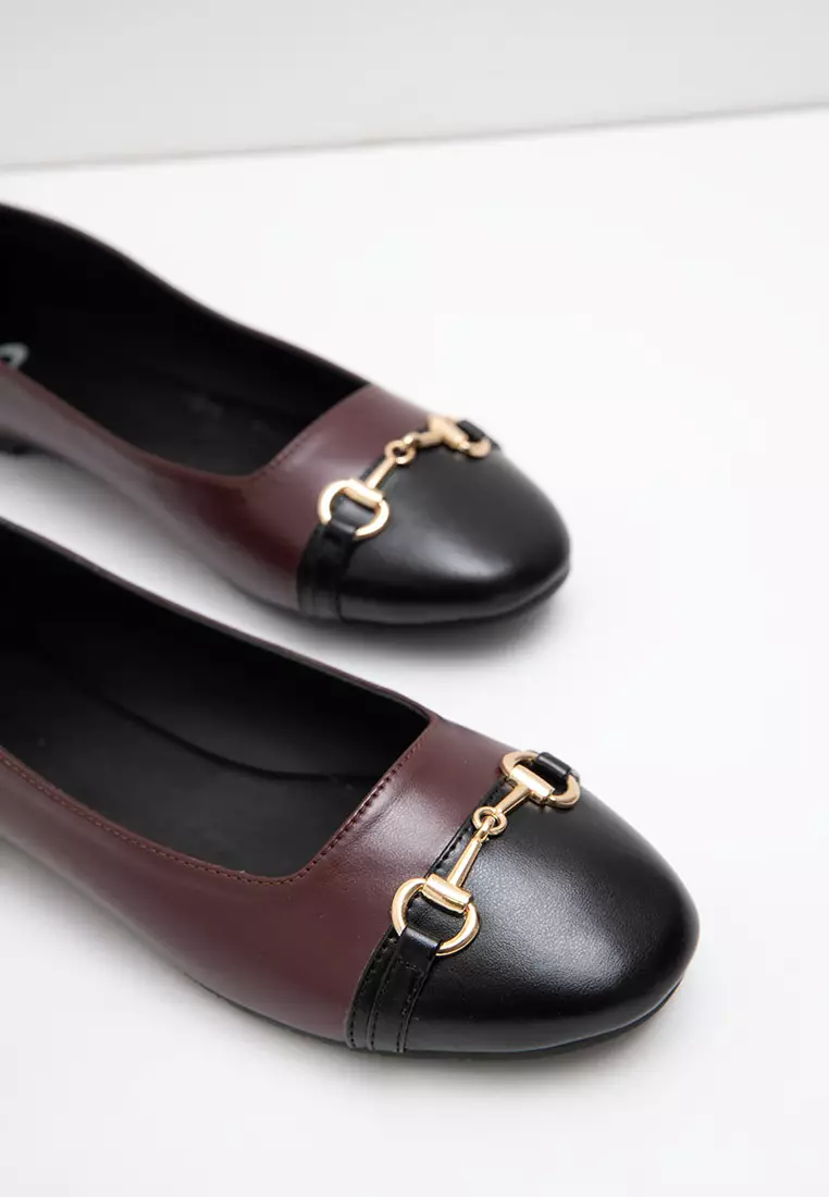 Sofia Cerlita Two Tone Flat Maroon