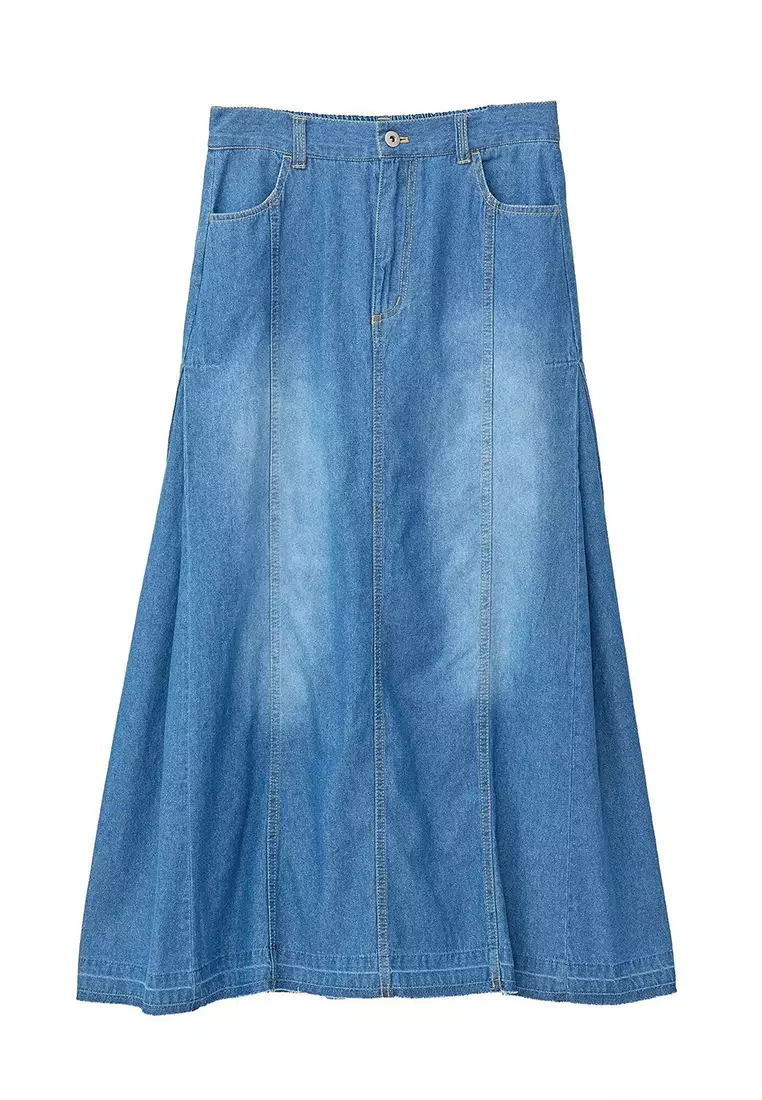 Green Parks - Airisu Side Tuck Denim Skirt