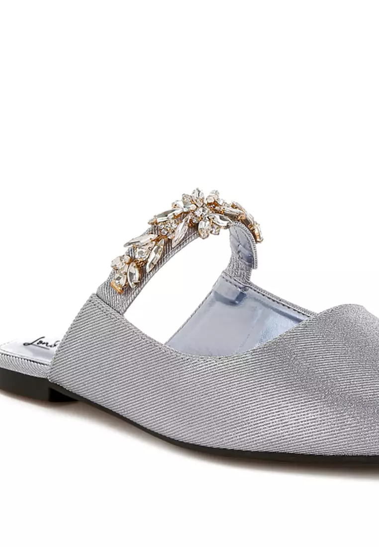 Sandal Tali Berlian Imitasi Glitter Warna Lilac