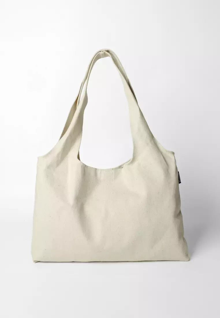 Pamole Tote Bag Totebag Kanvas Tas Belanja - Naya Series - BW Komb Coklat