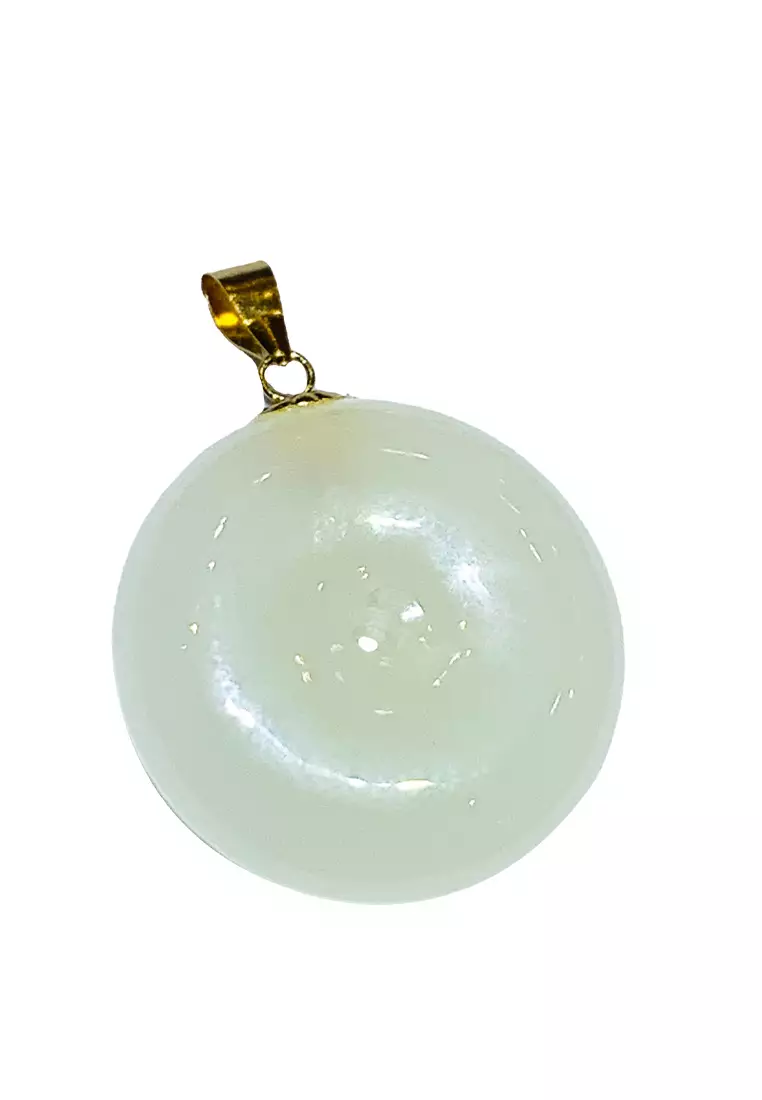 [SPECIAL] LITZ 18K Jade Pendant With 14K Gold Plated 925 Silver Chain JP009