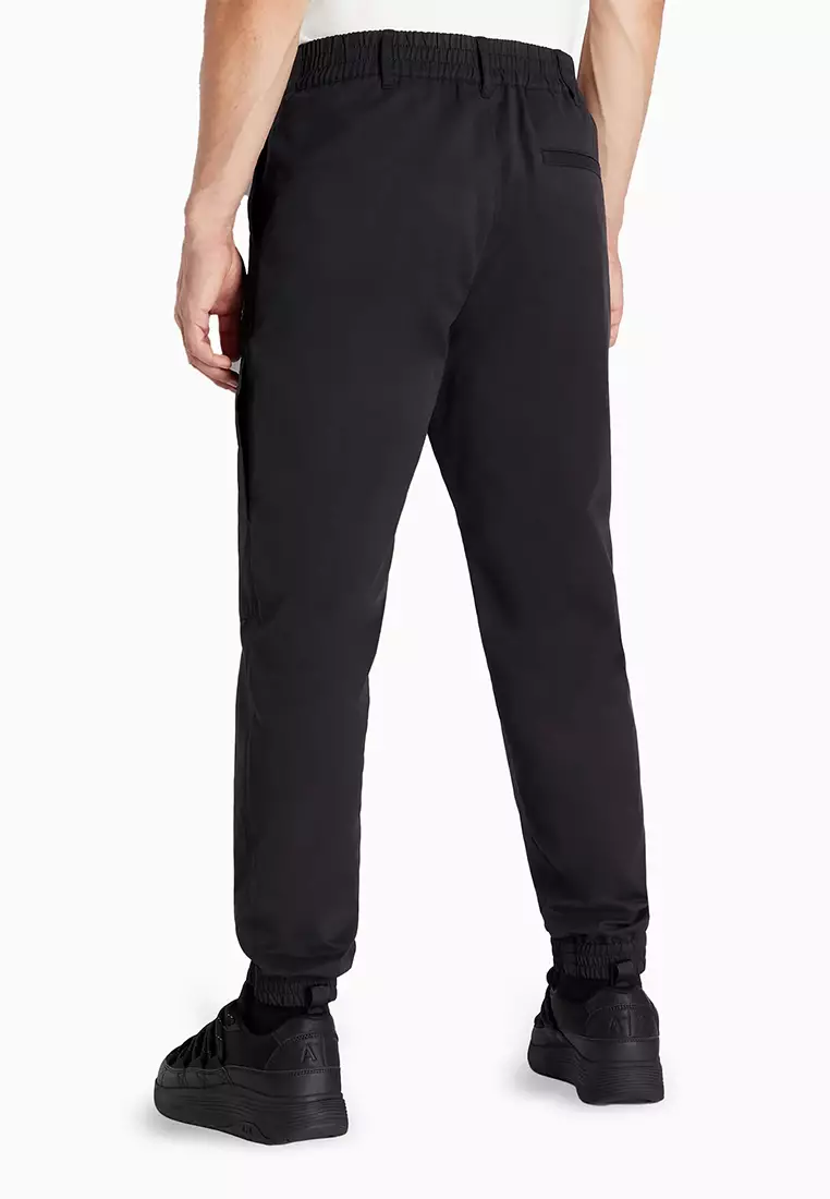 Buy Armani Exchange Cotton Poly Twill Joggers Black Online