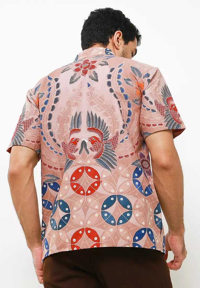 Sambara Kemeja Batik Tulis Premium Pria Casual Modern Lengan Pendek