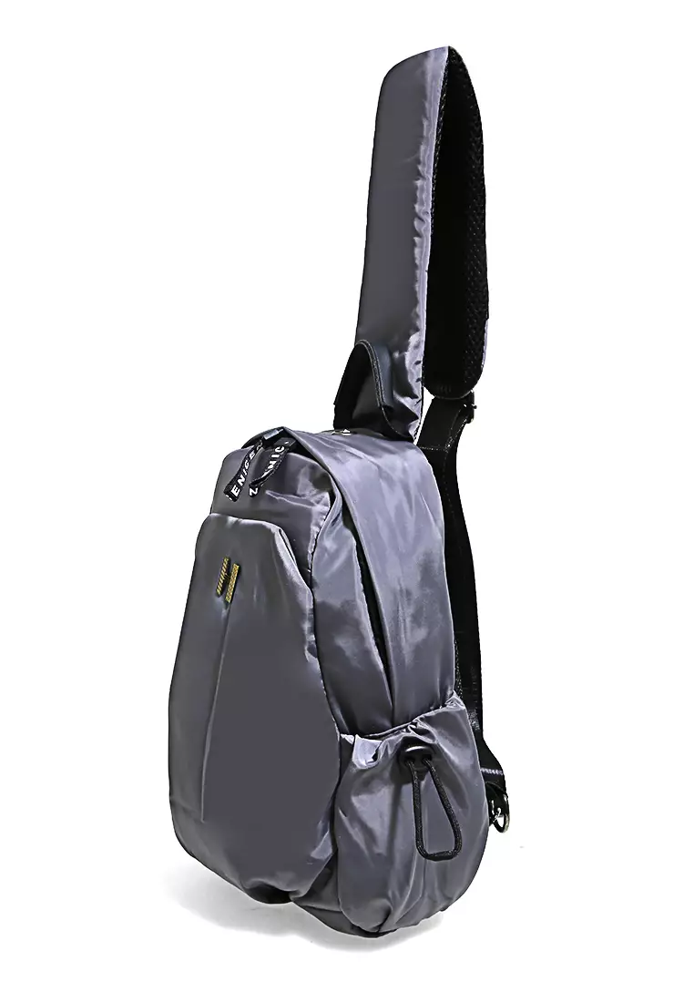 Roger Tas Selempang Pria Shoulder Bag Water Resistant Large Compartment Material Nylon ORIGINAL - Gray