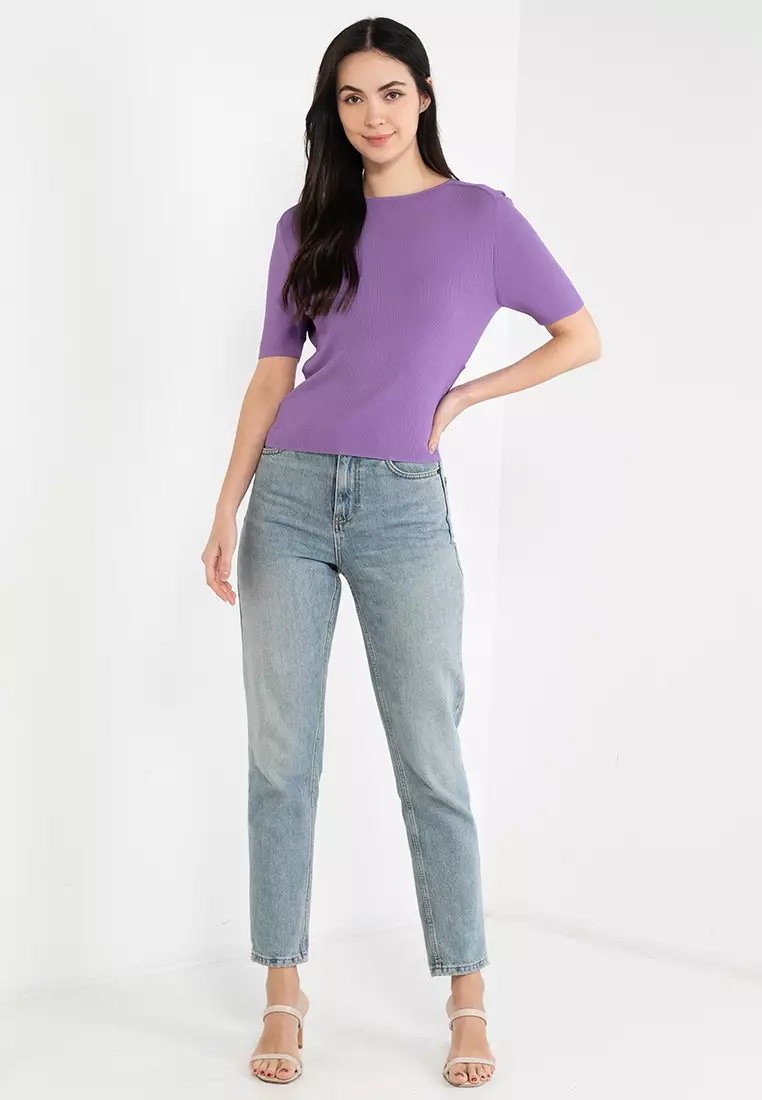 Twist V-Back Knit Top