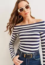 Bold Striped Navy Blue
