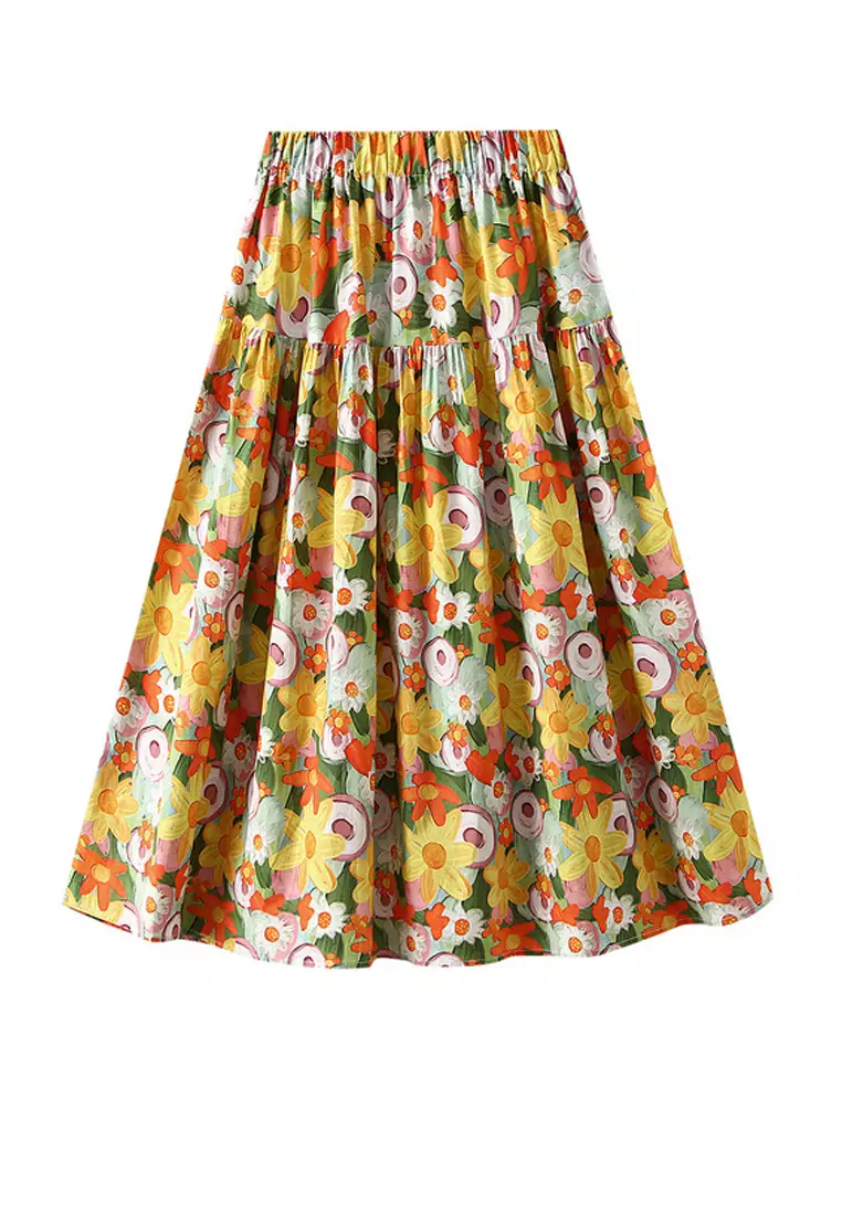 Oil Print A-line Skirt AF2302