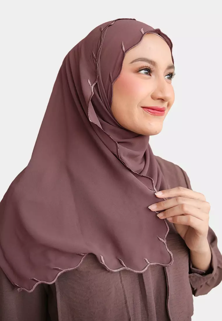 Zelena - Clarisa Shawl Embroidery | Hijab Pashmina Bordir - Royal Mulberry