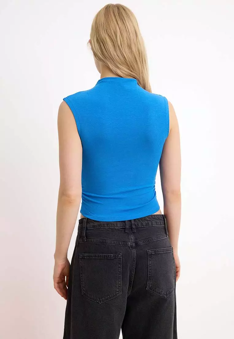 High Neck Asymmetrical Top