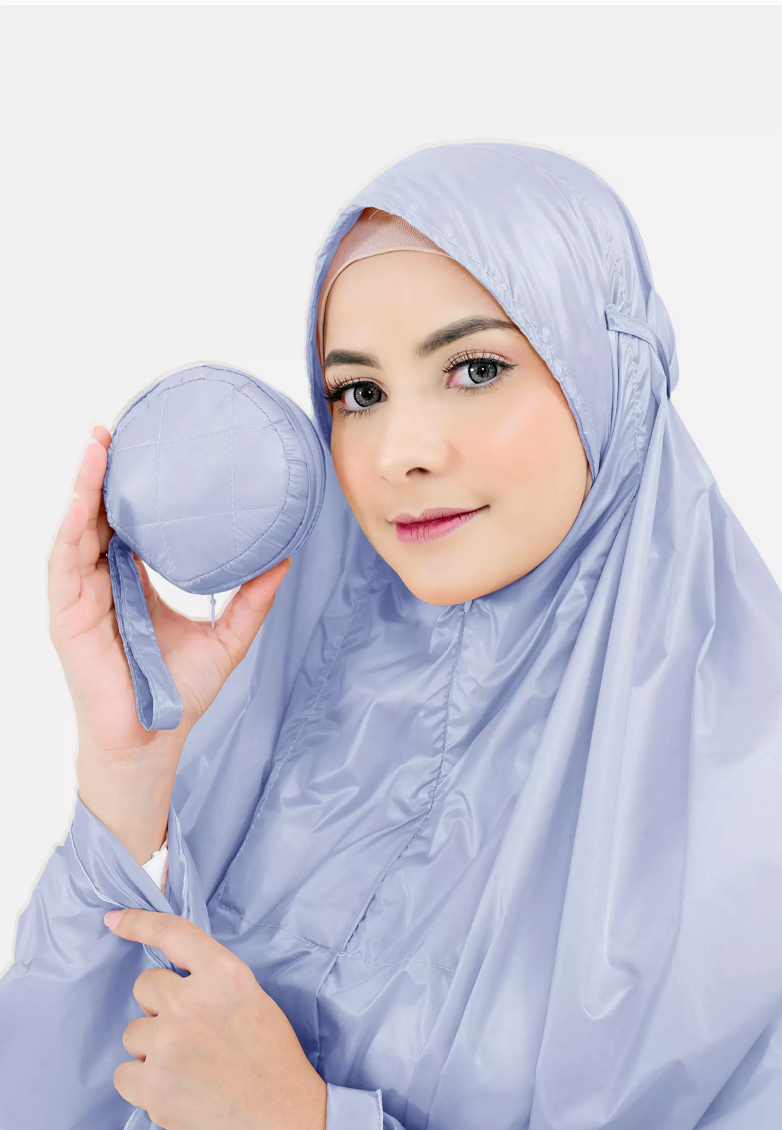 Zelena - Jayda Travel Prayer Set | Mukena Dewasa Basic Resleting 2in1 - Lite Denim