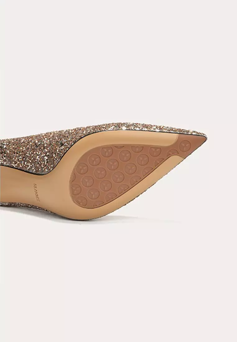 6CM 水鑽釦尖頭側空婚宴高跟鞋 PX708-A66