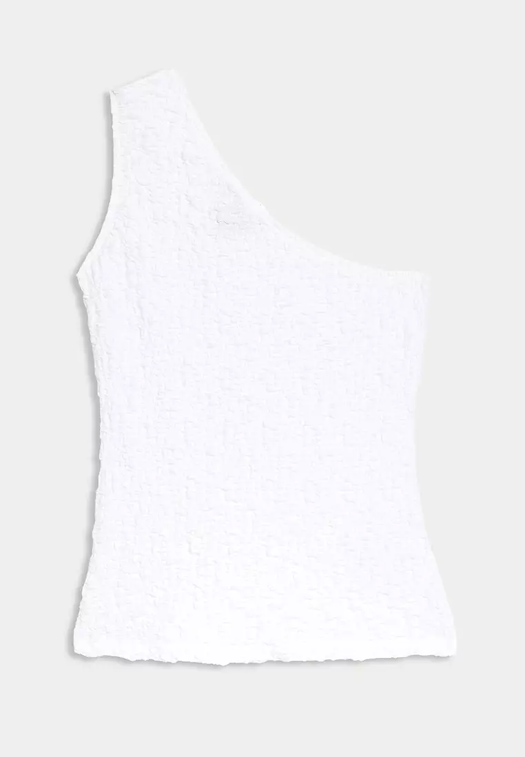 Jersey Textured One Shoulder Vest