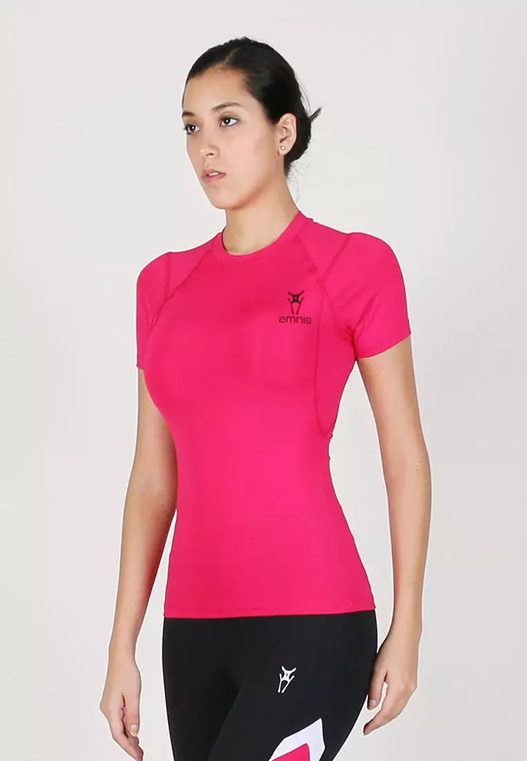 Women Maxforce Agile Compression Short Sleeve Top (Pink)