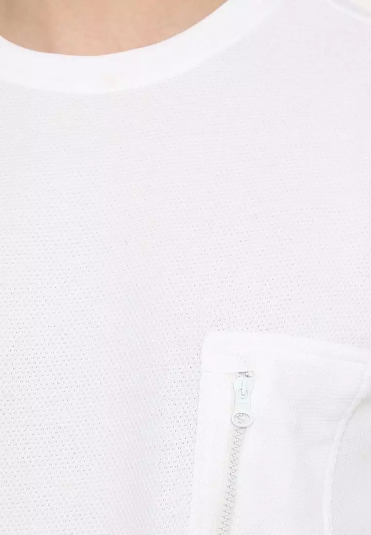 MATSUDA Kaos Polos 24S Texture Honeycomb T Shirt Saku Zipper Koka