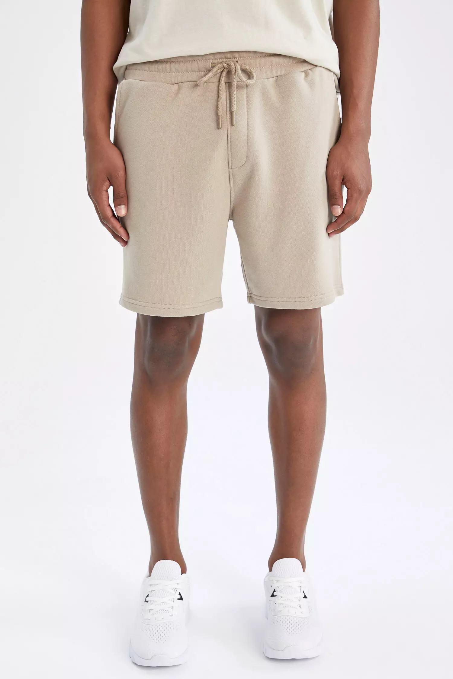 Beige sweat cheap shorts mens