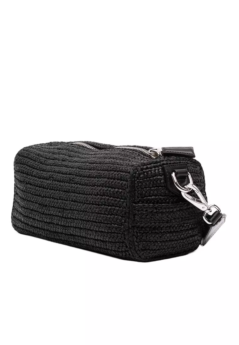Pre-Loved Prada Raffia Effect Crochet Crossbody