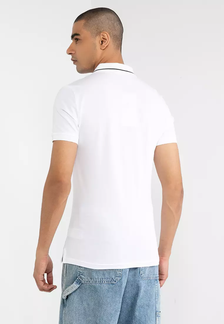 calvin klein white polo shirt