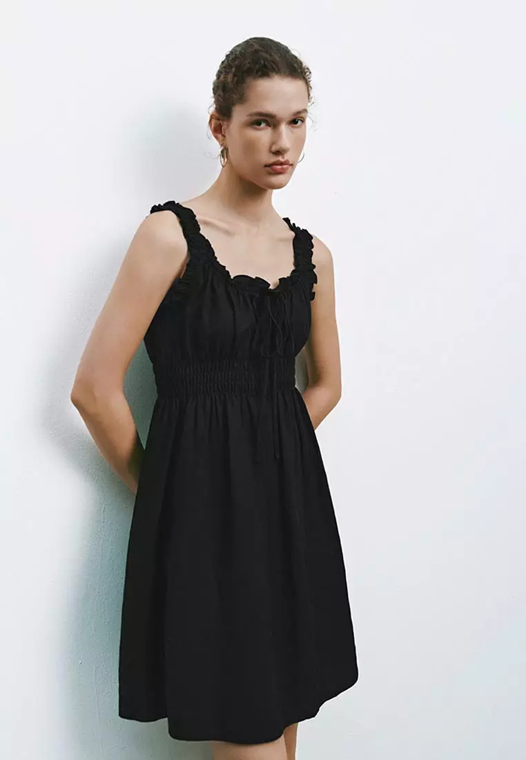 Shirred Ruffle Mini Dresses