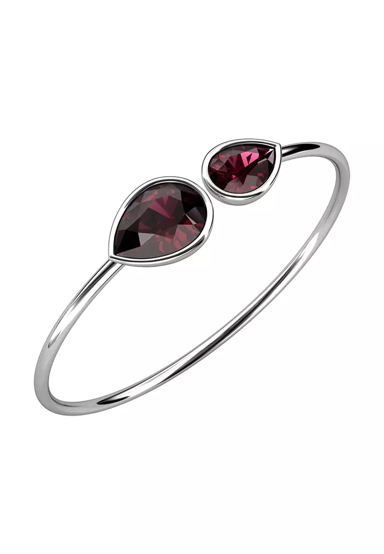 Macey Twin Bangle WG Purple - Gelang Crystal Premium Luvea Collectiong