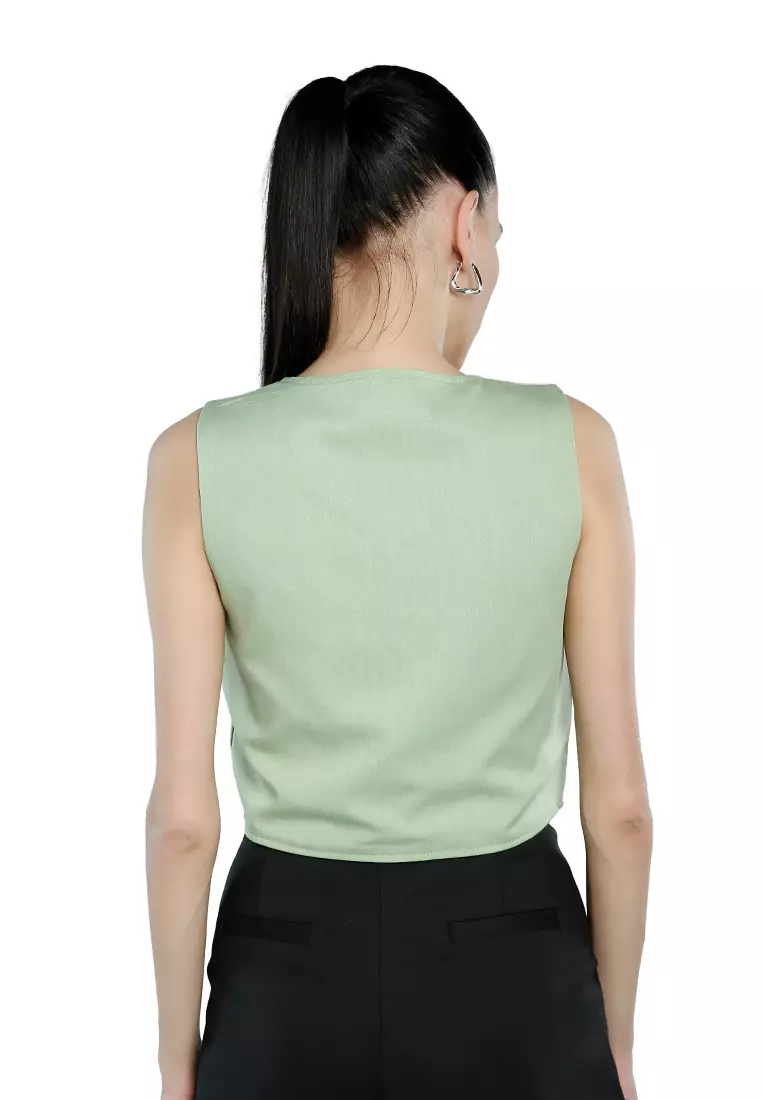 Rompi Kancing Kasual dengan Warna Hijau