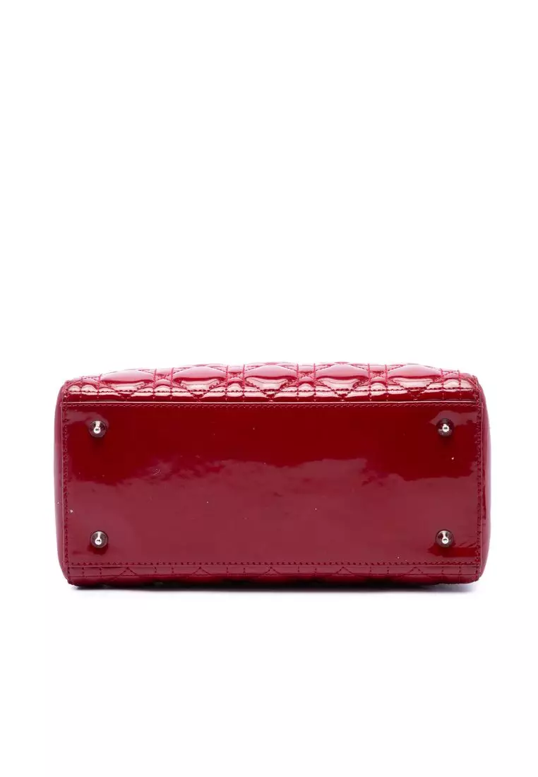 Pre-Loved Dior Medium Patent Cannage Lady Dior