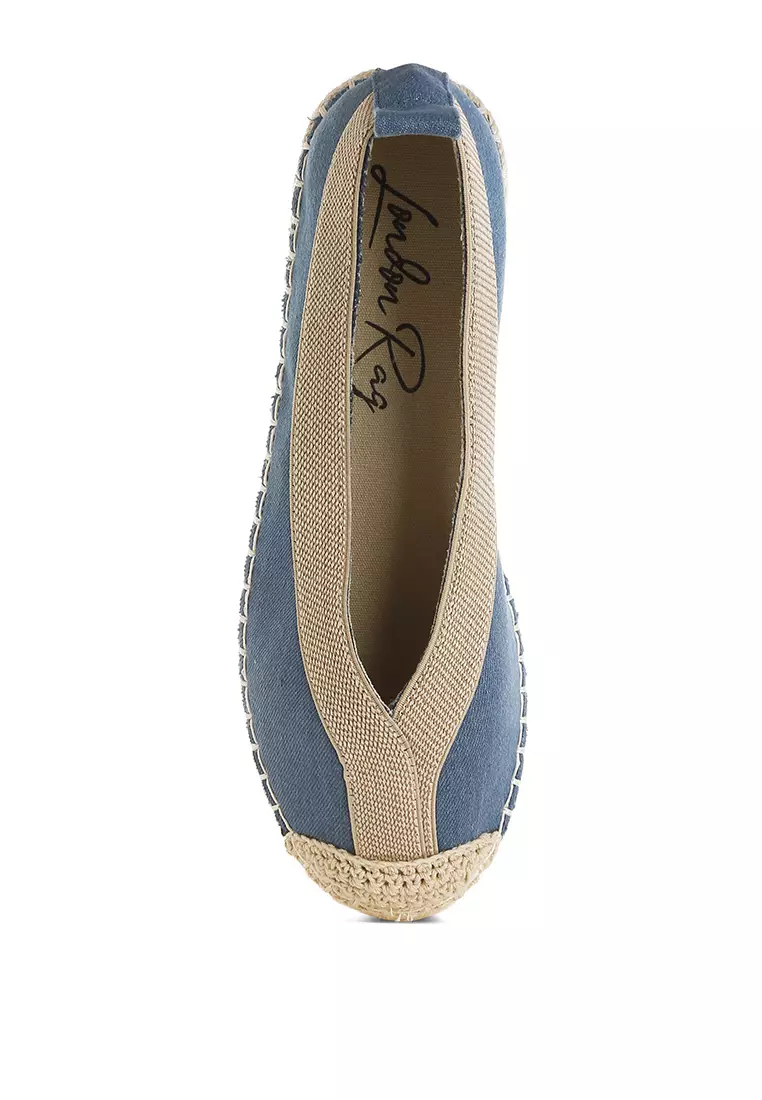 可拆式繫帶牛仔帆布涼鞋