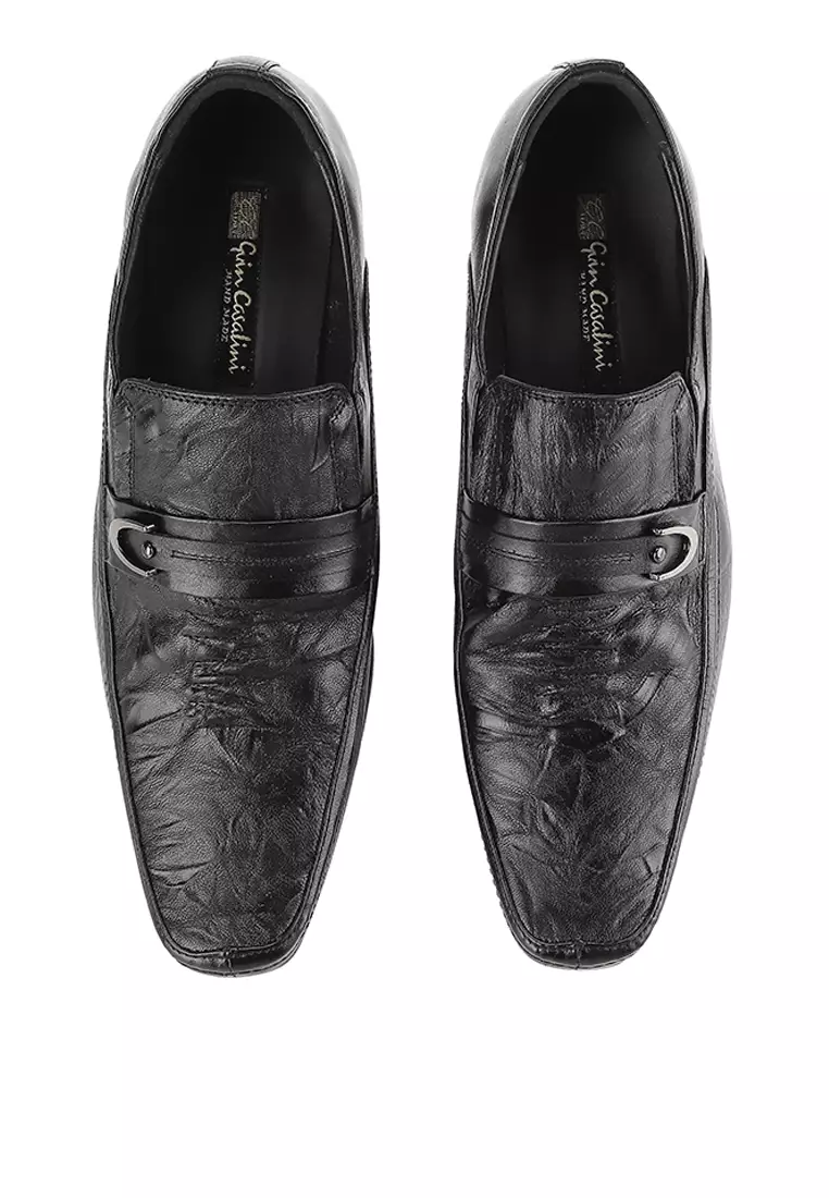 Rex Sepatu Pantofel Pria Formal Kantor Guinine Leather  - Black