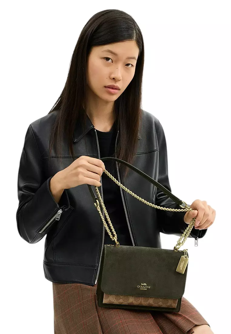 Klare Crossbody Bag In Signature Canvas - Army Green/Tan