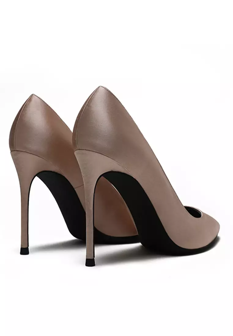 10CM Silk Fabrics Pointed High Heel Shoes HZL213