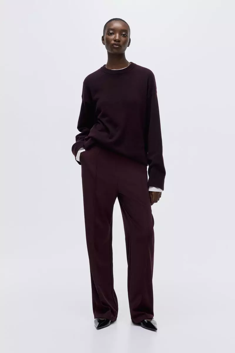 High-waisted tailored trousers