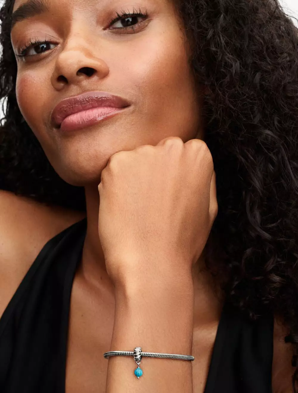 Sterling silver dangle with imitation turquoise