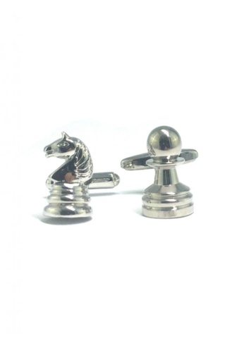 Splice Cufflinks silver Silver Knight and Pawn Chess Piece Cufflinks SP744AC76ELZSG_1