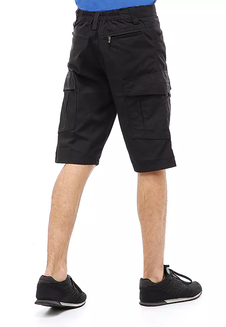 Rishham Short Pants Celana Pendek Kasual Pria Anti Gesek Material Cotton ORIGINAL - Black