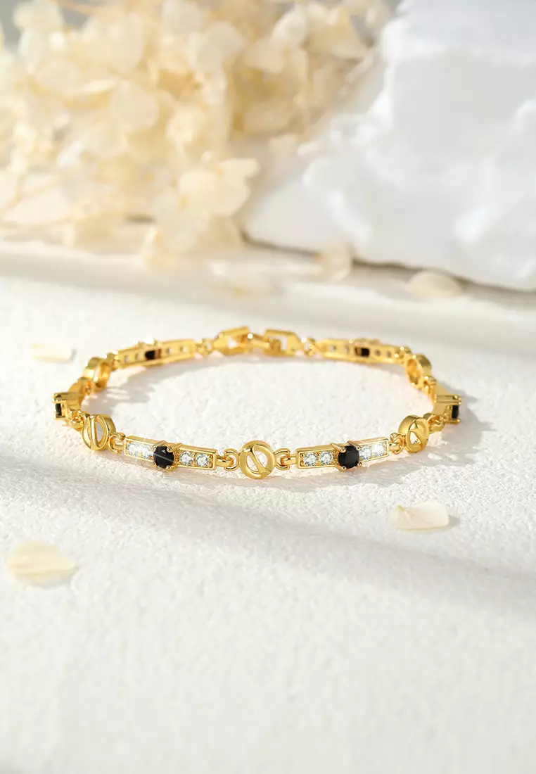 Gelang Wanita Original B008 Titanium Elegan Korea Perhiasan Berlian Gelang Cewek