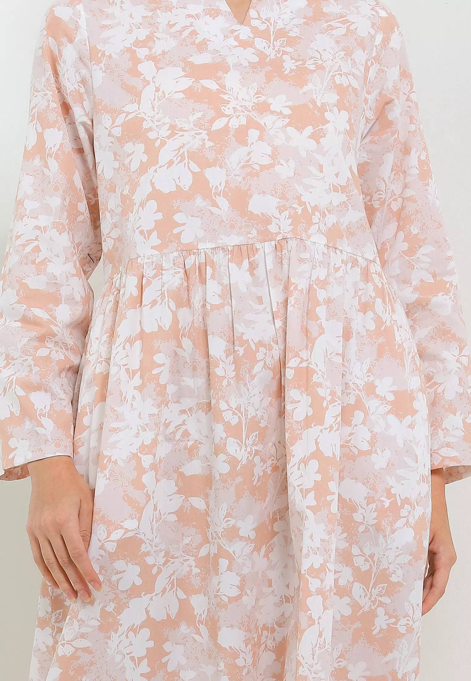 MFMW Navier Dress Gamis Salem Motif Bunga