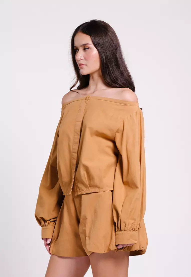 Bryony Long Sleeve Offshoulder Top
