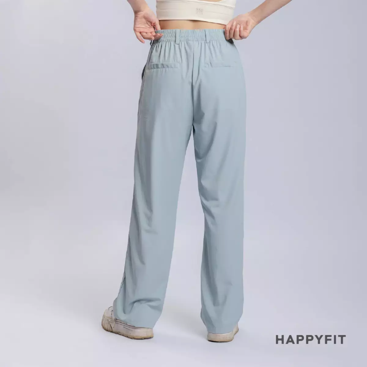 HAPPYFIT Flowy High Waist Trouser Pants - Mint