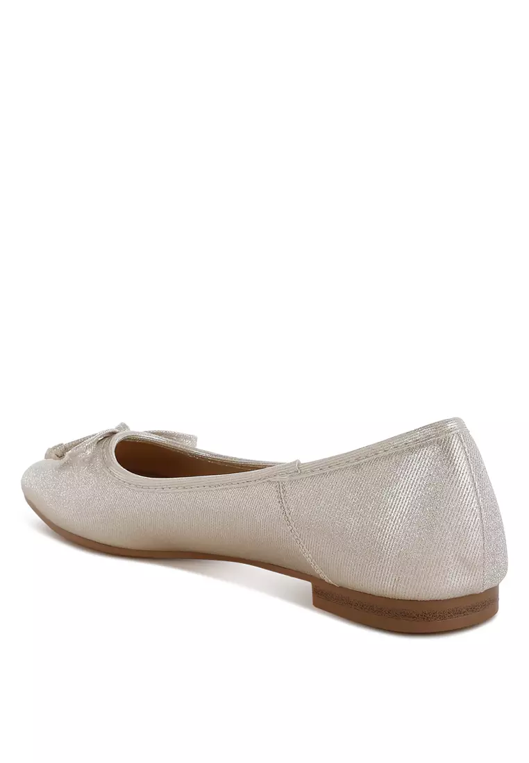 Metallic Ballet Flats in Gold