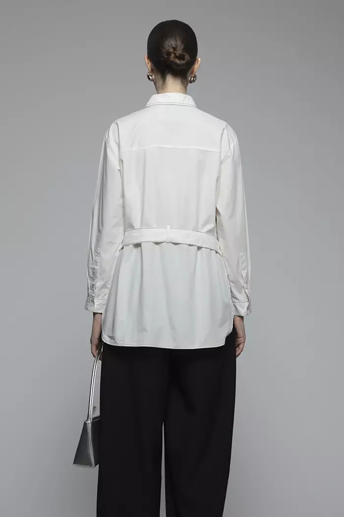 COTTONINK Studio - Atasan Kemeja Wanita Off-white Perse #StudioEssentials