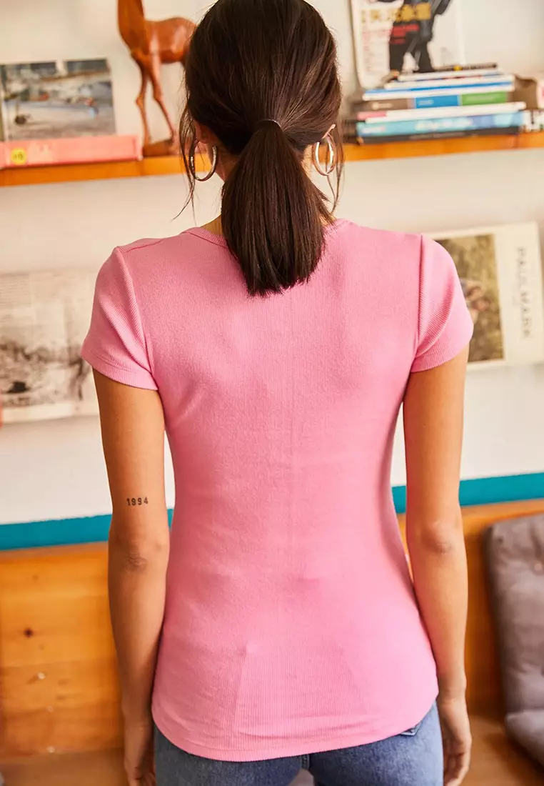 Short Sleeves Camisole Rib Top