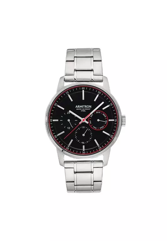 Men's Silver Stainless Steel Bracelet Analog Watch AR-20/5432BKSV