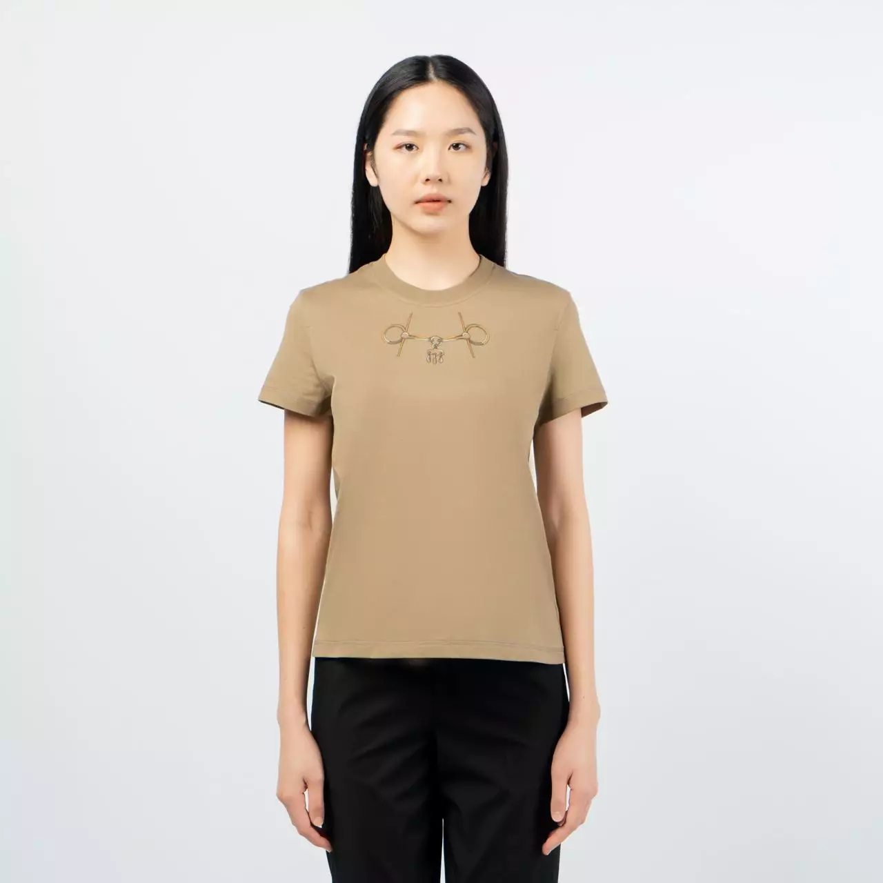 Mors Print Straight T-Shirt Gris / Etoupe